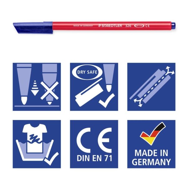 Staedtler Fiberpen - Noris Club - rund spids - 1,0 mm - 10 assorteret farver